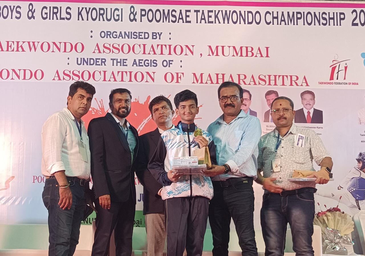 बीडच्या यशस्वी चव्हाण ला राज्यस्तरीय कॅडेट तायक्वांदो स्पर्धेत सुवर्णपदक.