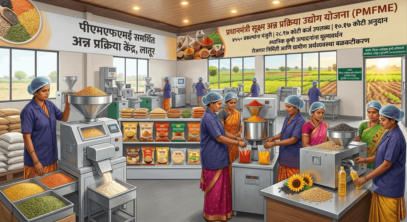 प्रधानमंत्री सूक्ष्म अन्न प्रक्रिया उद्योग योजनेमुळे लातूर जिल्ह्यात अन्न प्रक्रिया उद्योगांना मोठी चालना